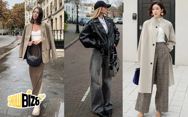 Áo Khoác Da và Quần Ống Rộng