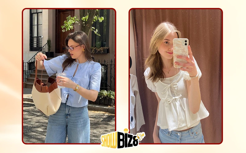 Blouse buộc dây kiểu Mỹ