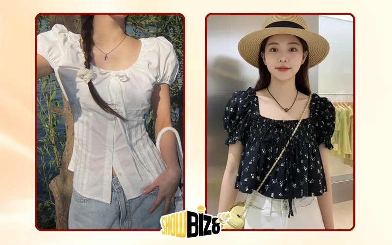 Blouse tay phồng kiểu Pháp