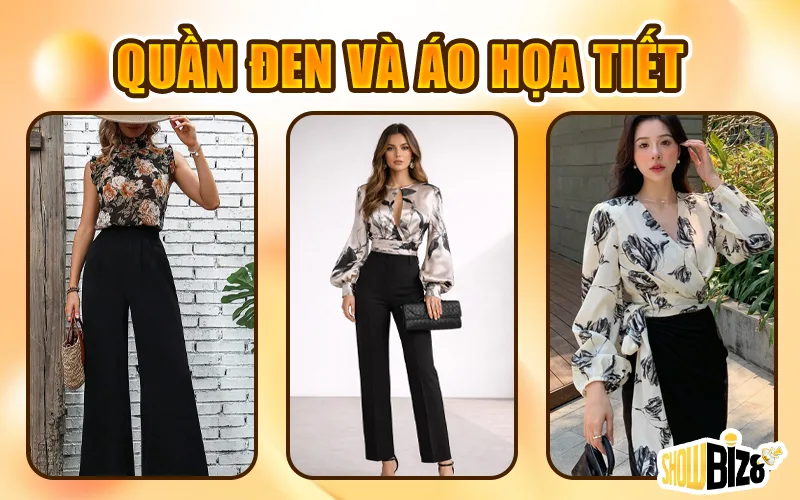 Quần Đen và Áo Họa Tiết