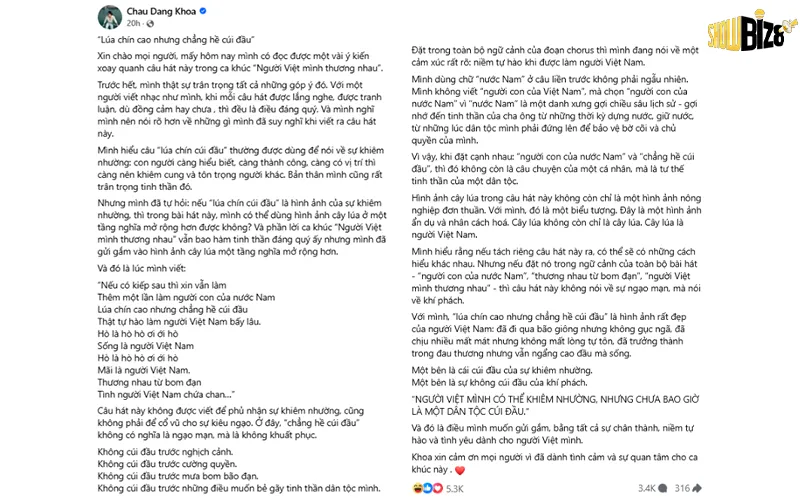 Châu Đăng Khoa giải thích ý nghĩa câu hát