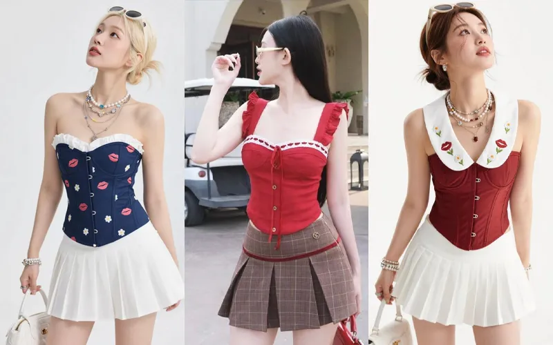 Kết hợp với áo họa tiết – Nổi bật nhưng vẫn tinh tế