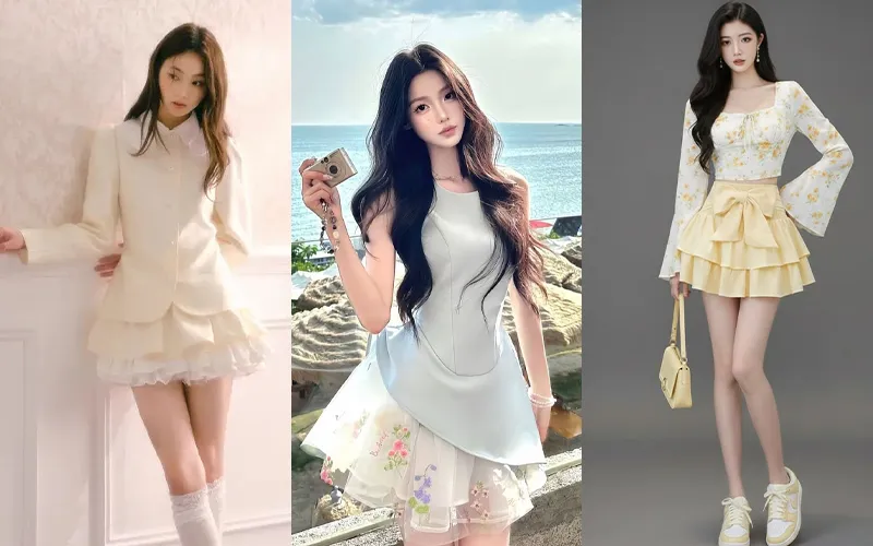 Phối cùng áo màu pastel – Dịu dàng và nữ tính