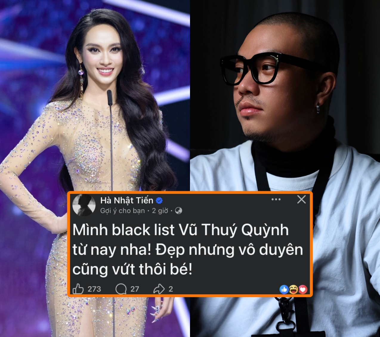 NTK Hà Nhật Tiến "Blacklist" Á hậu Vũ Thúy Quỳnh: Phát ngôn của ai mới là "vô duyên"?
