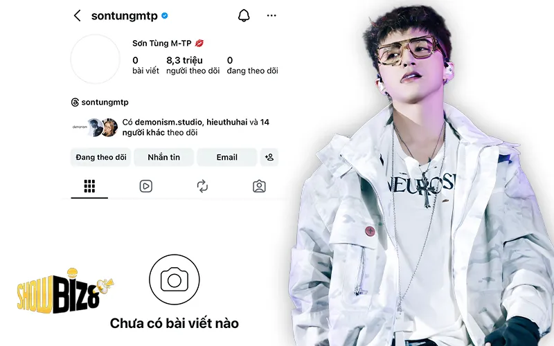 Tài khoản Instagram của Sơn Tùng “trắng trơn”