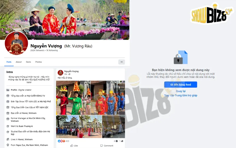 Vượng Râu khóa fanpage 800 nghìn follow