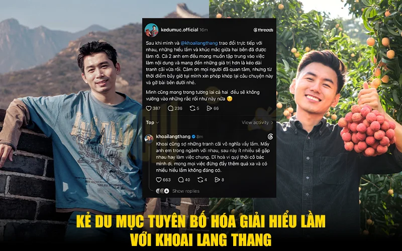 Kẻ Du Mục tuyên bố giải hòa hiểu lầm với Khoai Lang Thang
