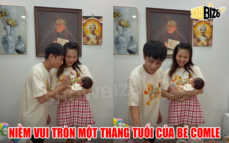 Con gái Lê Lộc và Tuấn Dũng tròn 1 tháng tuổi 