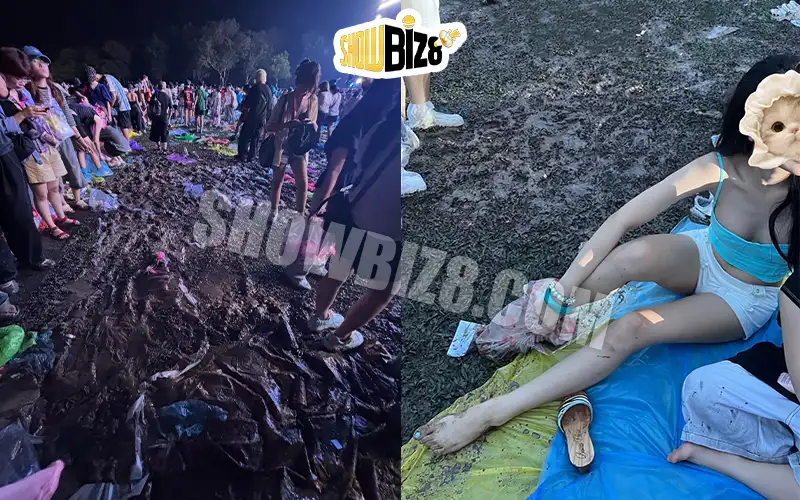 Bùn đất sình lầy có ở nơi tổ chức nhạc hội